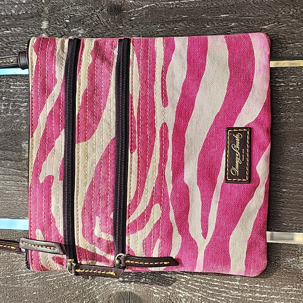 Dooney & Bourke Pink Zebra Stripe Crossbody Bag